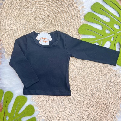 Blusa Manga Longa Básica - Preto